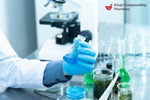 Lab Professional in a lab performing tests for BHRT guidance